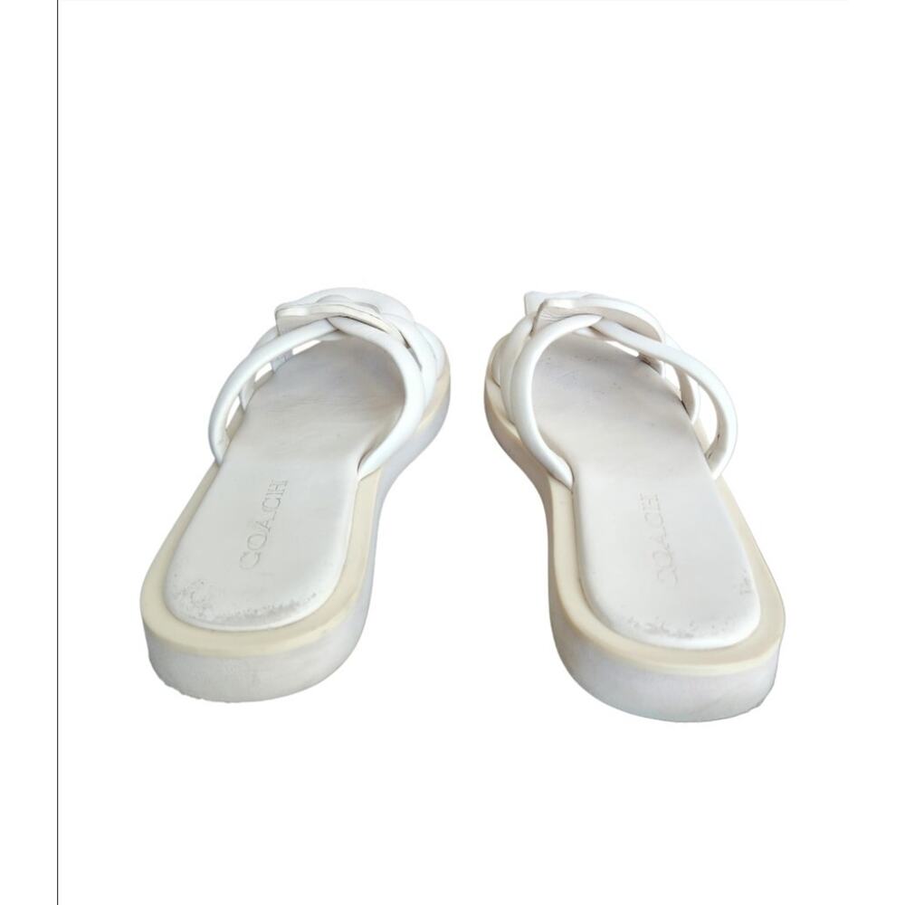 COACH C8983 Georgie Chalk Leather Open Toe Sandals Shoes Women's Size 8.5 B - Picture 4 of 8